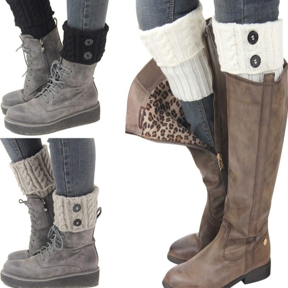 8 Womens Short Boots Socks Crochet Knitted Boot Cu - Picture 2 of 8